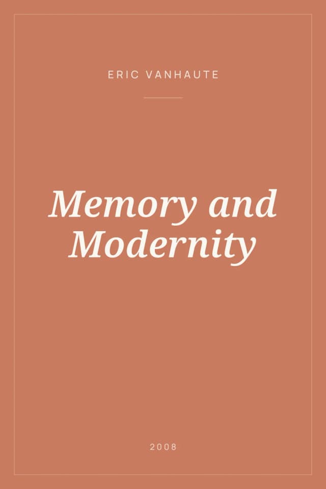 Portada de Memory and Modernity
