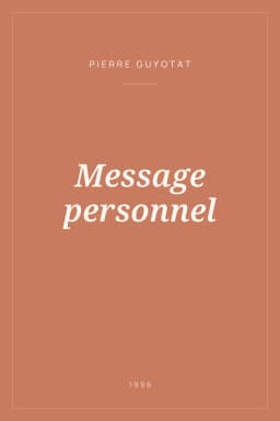 Portada de Message personnel