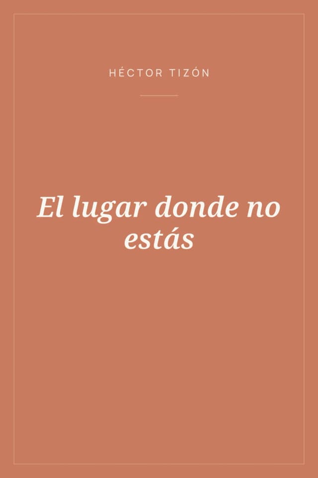 Portada de El lugar donde no estás