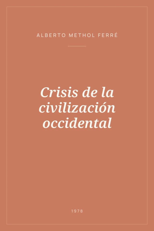 Portada de Crisis de la civilización occidental