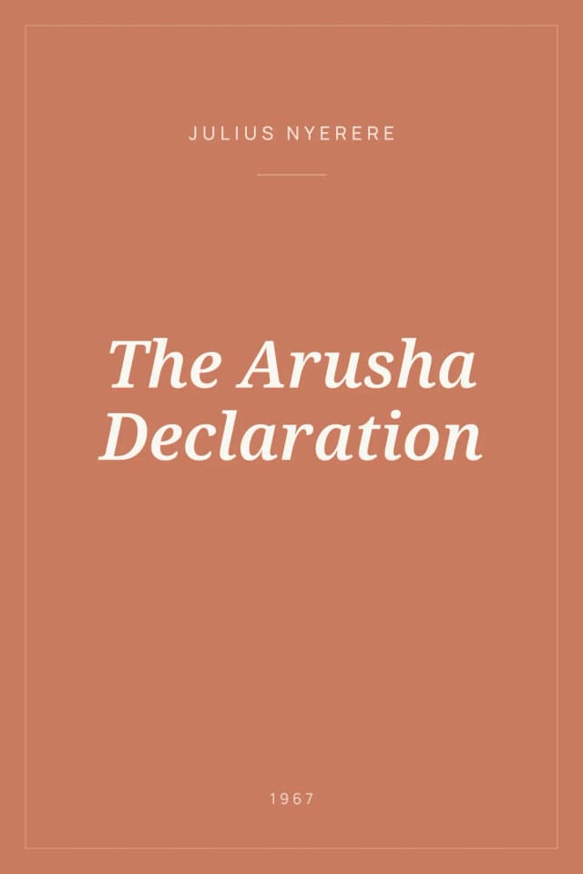 Portada de The Arusha Declaration