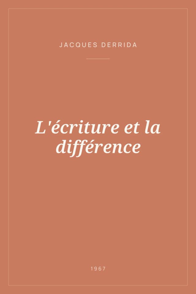 Portada de L'écriture et la différence