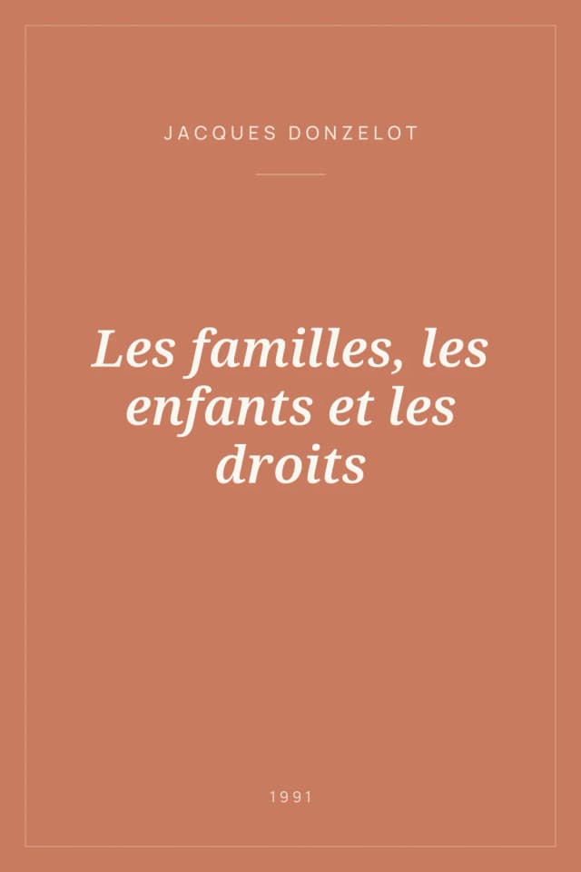 Portada de Les familles, les enfants et les droits