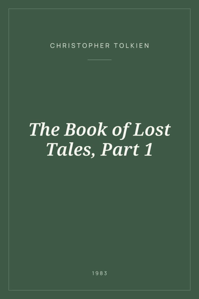 Portada de The Book of Lost Tales, Part 1