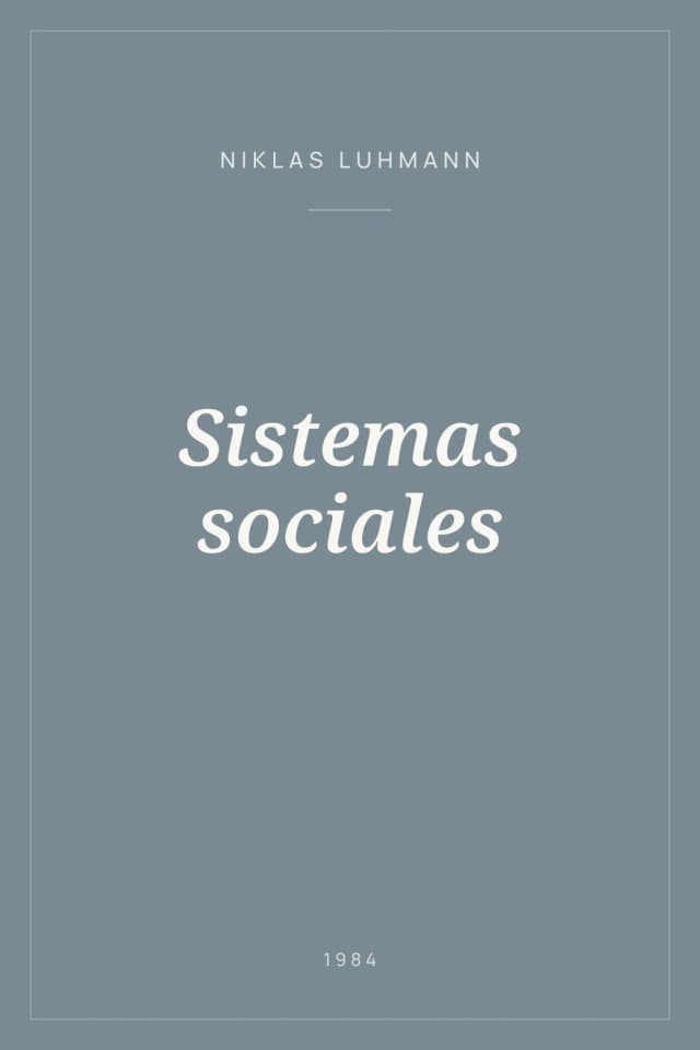 Portada de Sistemas sociales