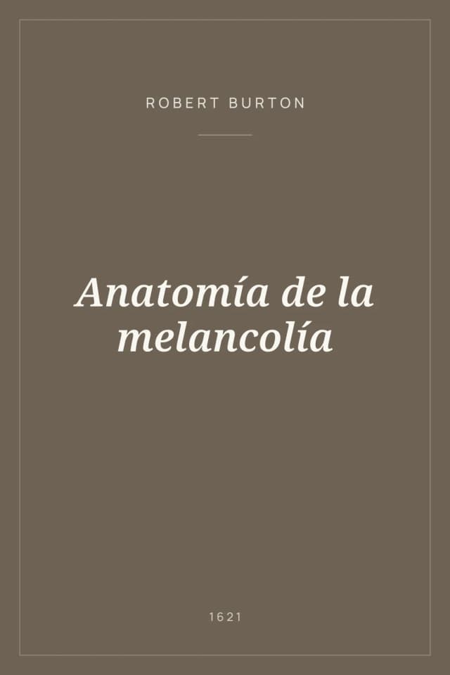 Portada de Anatomía de la melancolía