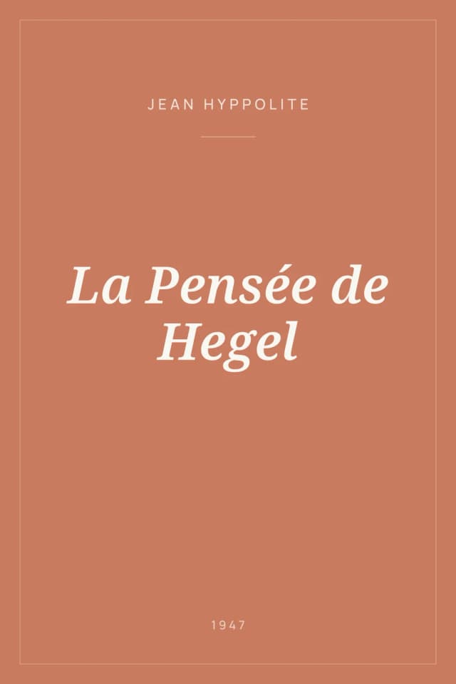 Portada de La Pensée de Hegel