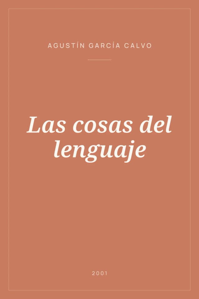 Portada de Las cosas del lenguaje