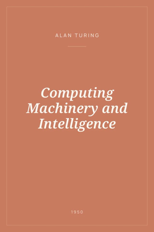 Portada de Computing Machinery and Intelligence