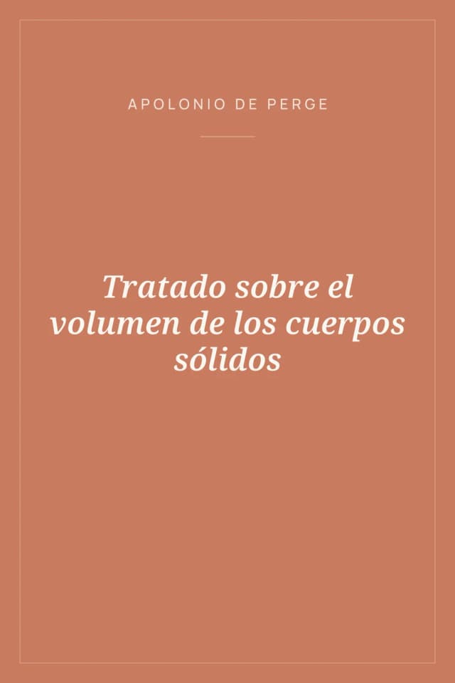 Portada de Tratado sobre el volumen de los cuerpos sólidos
