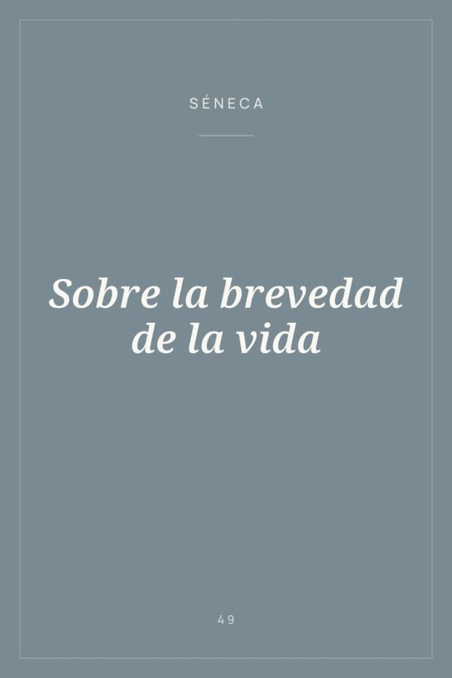 Portada de Sobre la brevedad de la vida