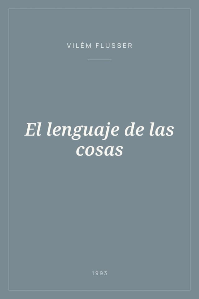 Portada de El lenguaje de las cosas