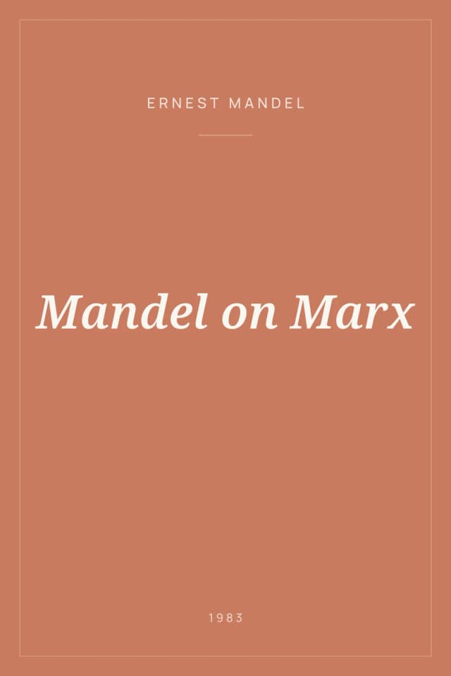 Portada de Mandel on Marx