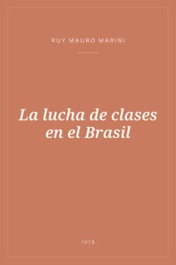 Portada de La lucha de clases en el Brasil