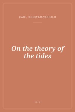 Portada de On the theory of the tides