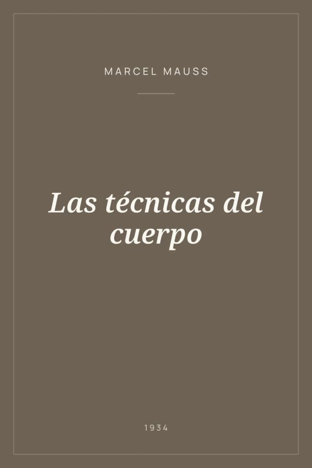 Portada de Las técnicas del cuerpo