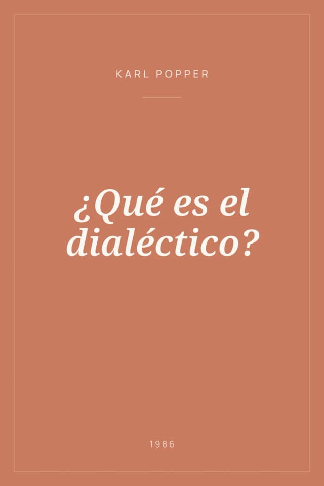 Portada de ¿Qué es el dialéctico?