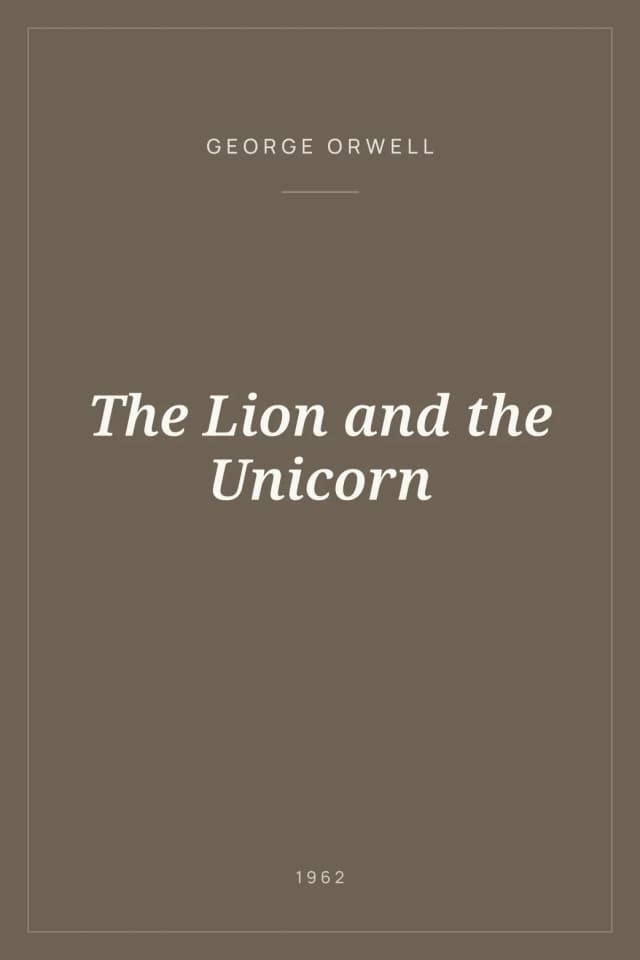 Portada de The Lion and the Unicorn