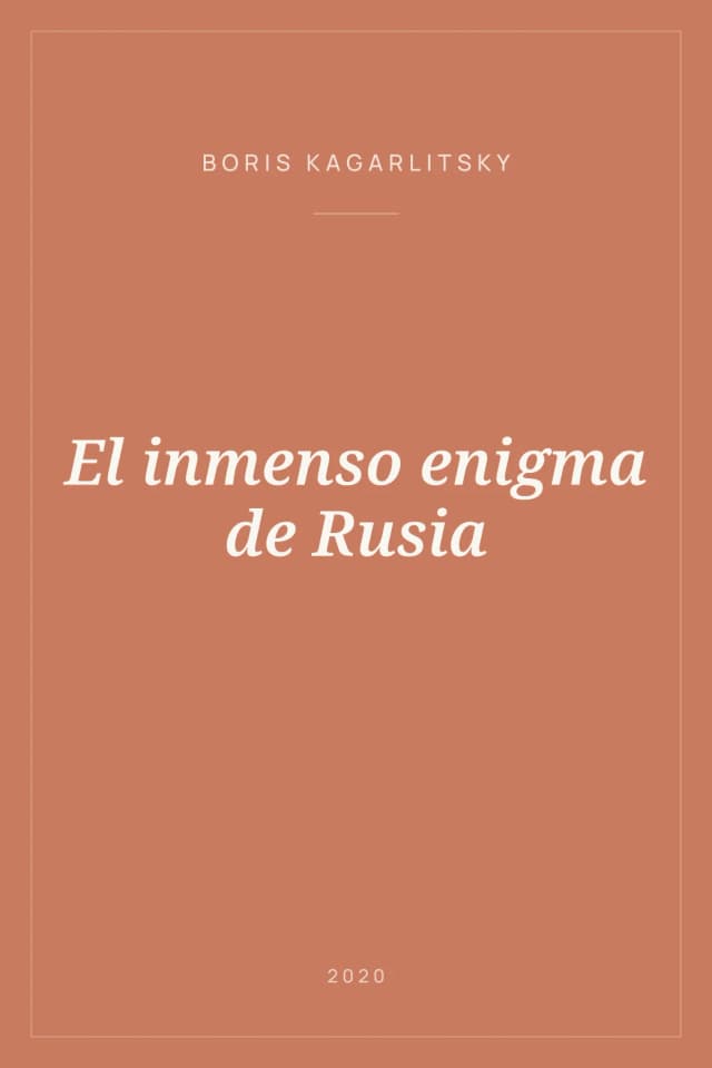 Portada de El inmenso enigma de Rusia