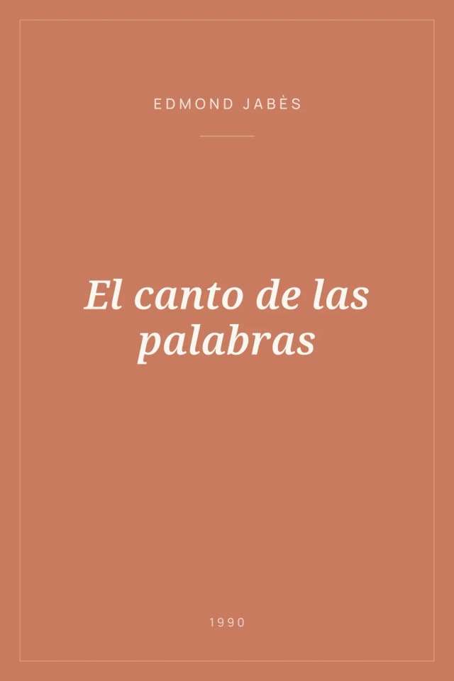 Portada de El canto de las palabras