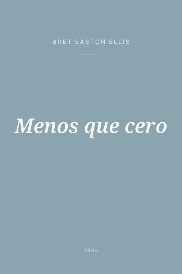 Portada de Menos que cero