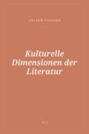 Portada de Kulturelle Dimensionen der Literatur