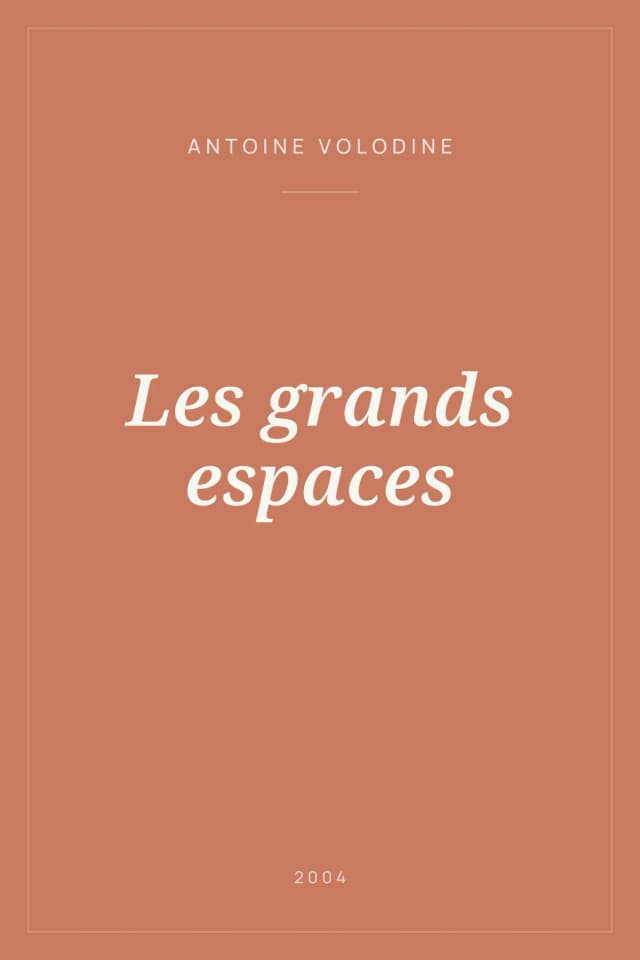 Portada de Les grands espaces