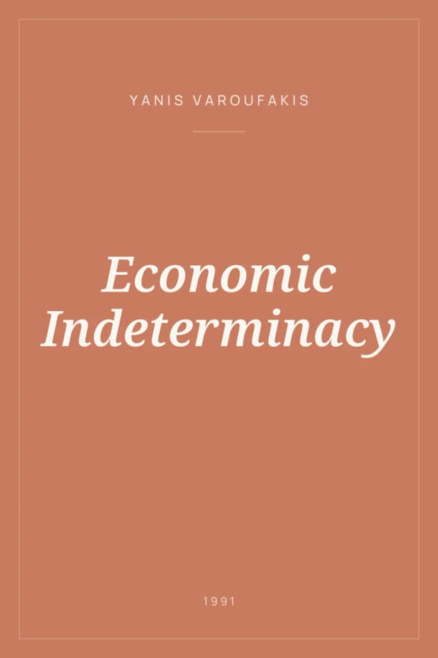 Portada de Economic Indeterminacy