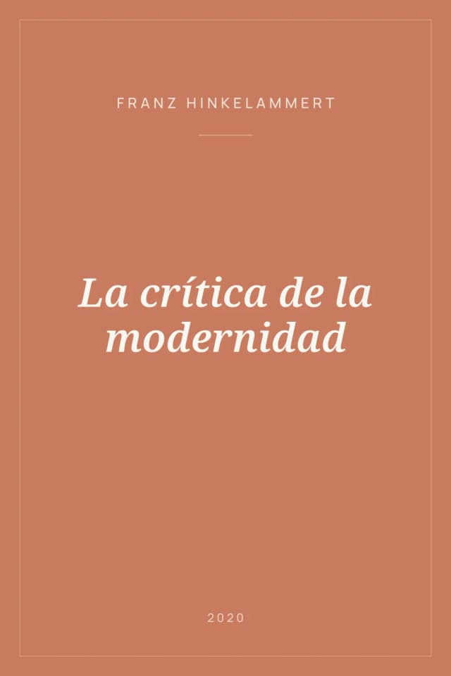 Portada de La crítica de la modernidad