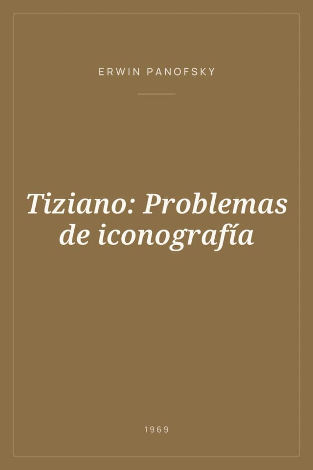 Portada de Tiziano: Problemas de iconografía