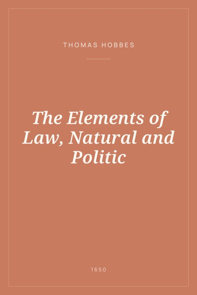 Portada de The Elements of Law, Natural and Politic