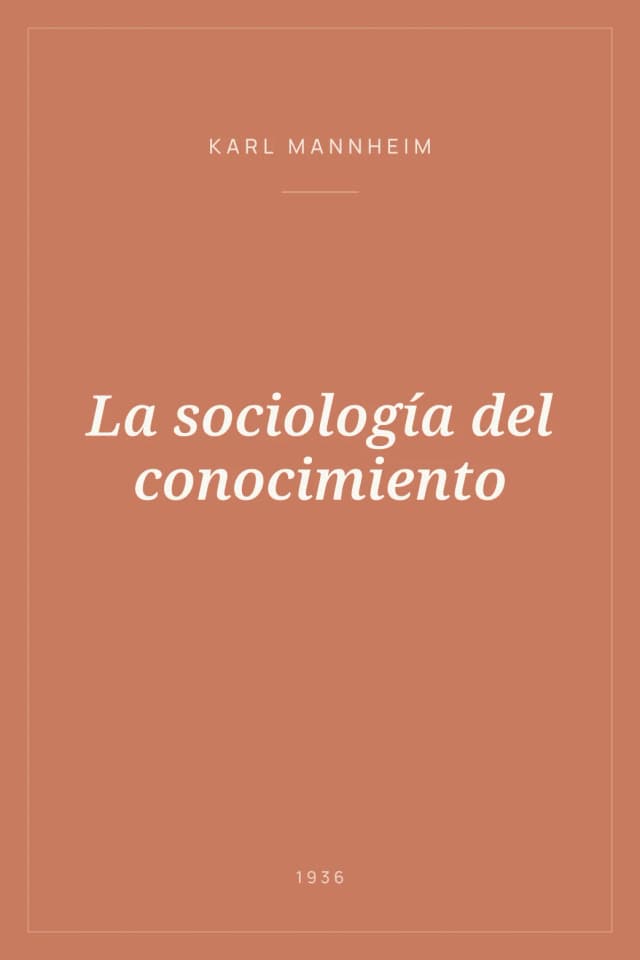 Portada de La sociología del conocimiento