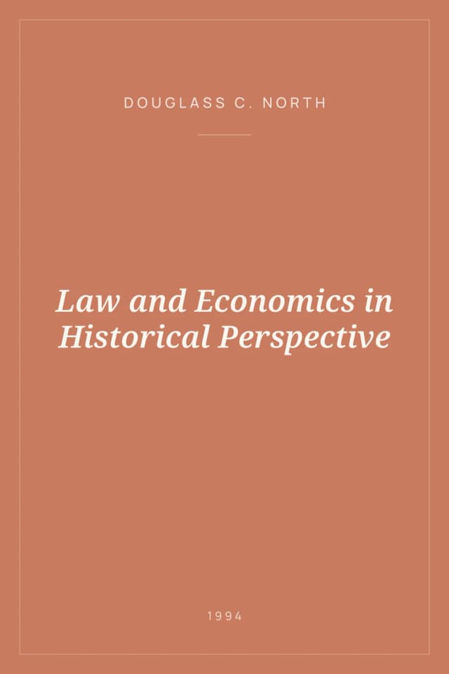 Portada de Law and Economics in Historical Perspective