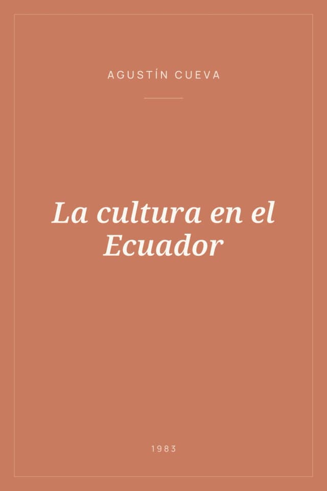 Portada de La cultura en el Ecuador