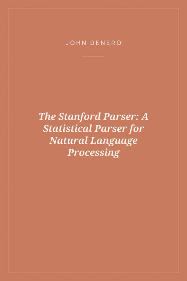 Portada de The Stanford Parser: A Statistical Parser for Natural Language Processing