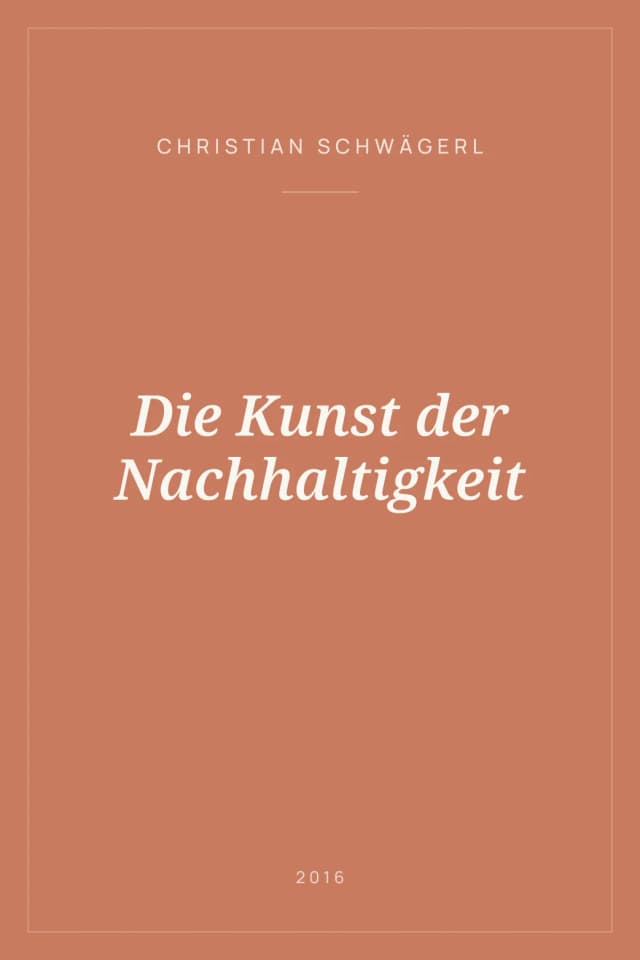 Portada de Die Kunst der Nachhaltigkeit