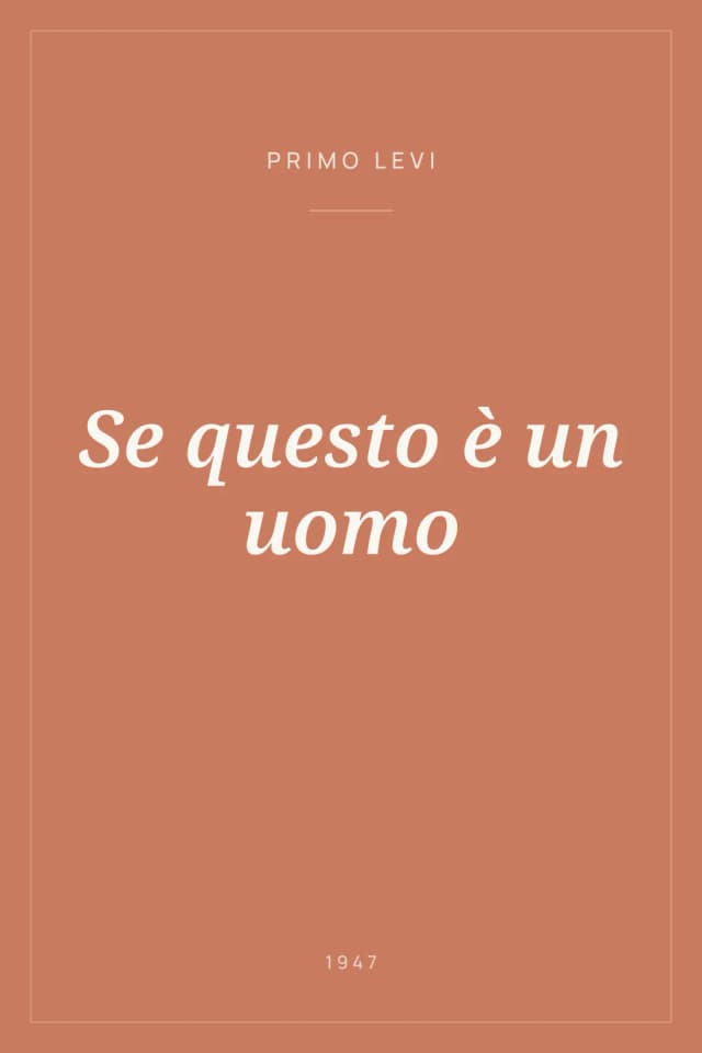 Portada de Se questo è un uomo