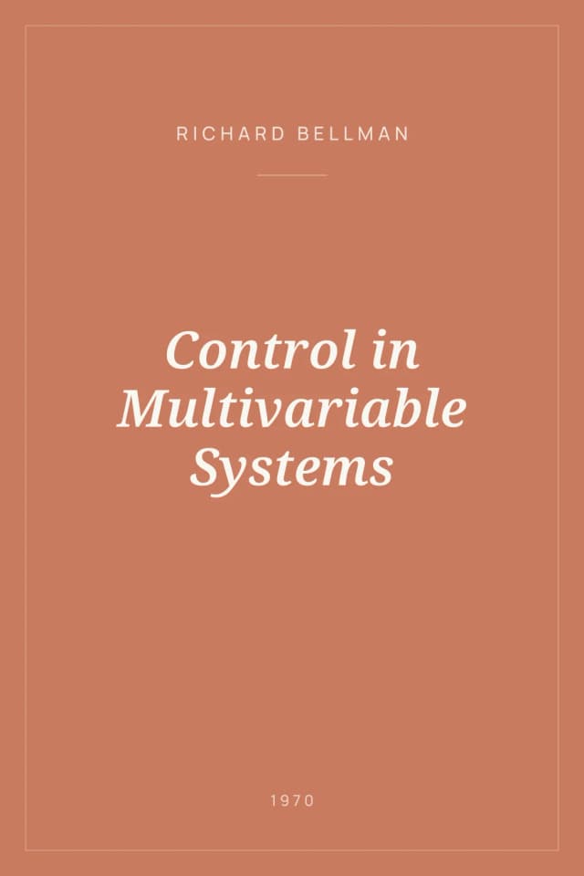Portada de Control in Multivariable Systems