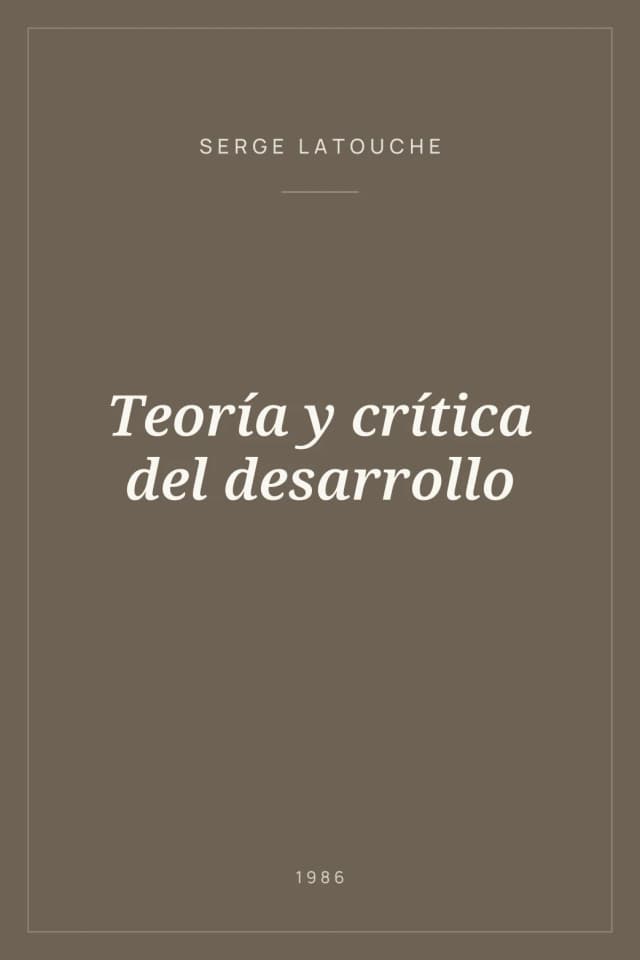 Portada de Teoría y crítica del desarrollo