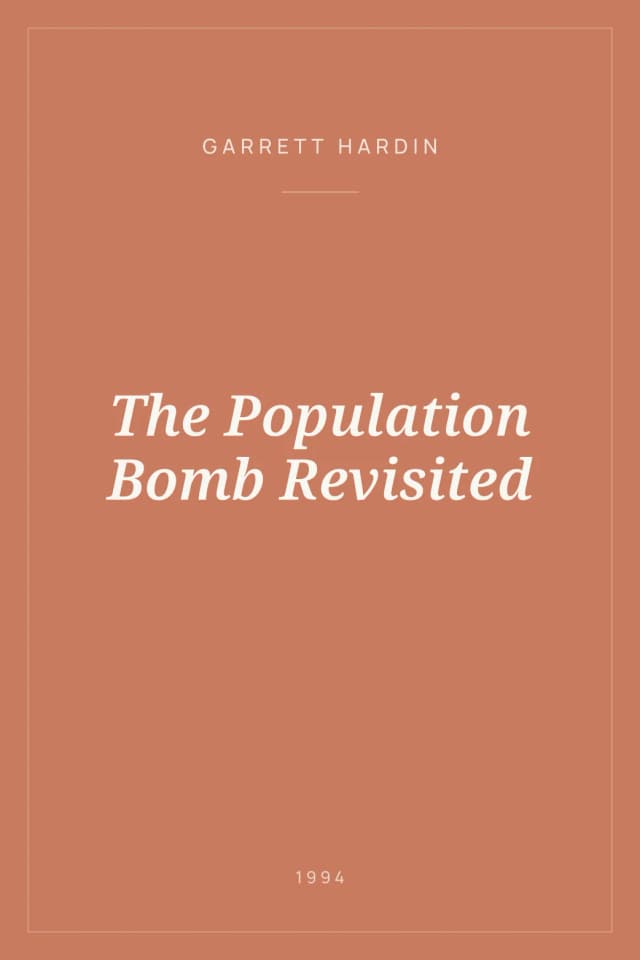 Portada de The Population Bomb Revisited