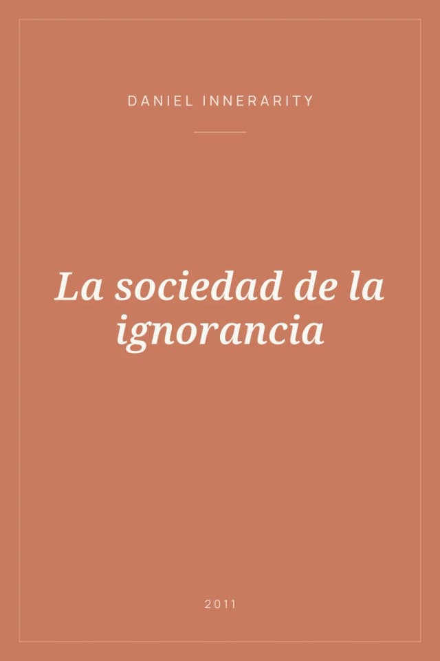 Portada de La sociedad de la ignorancia
