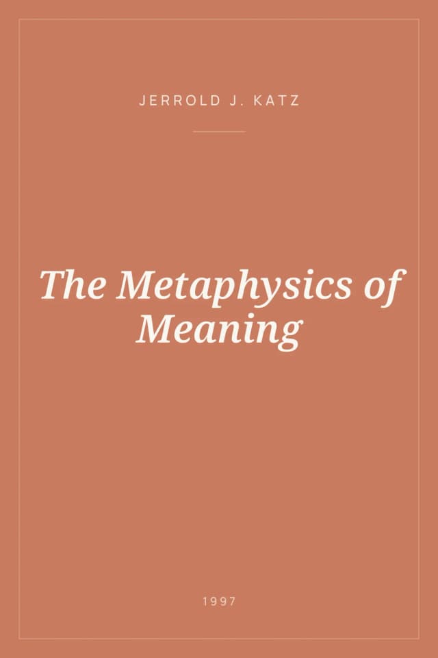 Portada de The Metaphysics of Meaning