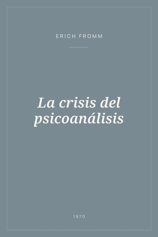 Portada de La crisis del psicoanálisis