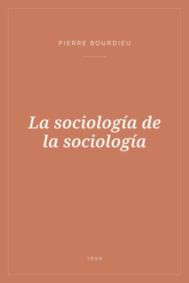 Portada de La sociología de la sociología