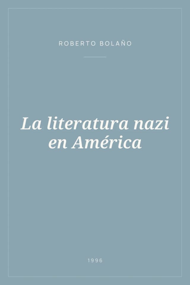Portada de La literatura nazi en América