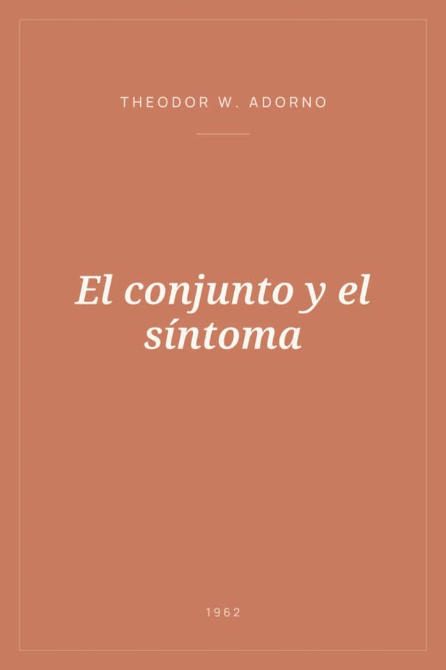 Portada de El conjunto y el síntoma