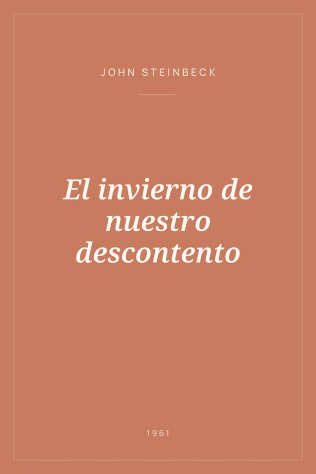 Portada de El invierno de nuestro descontento