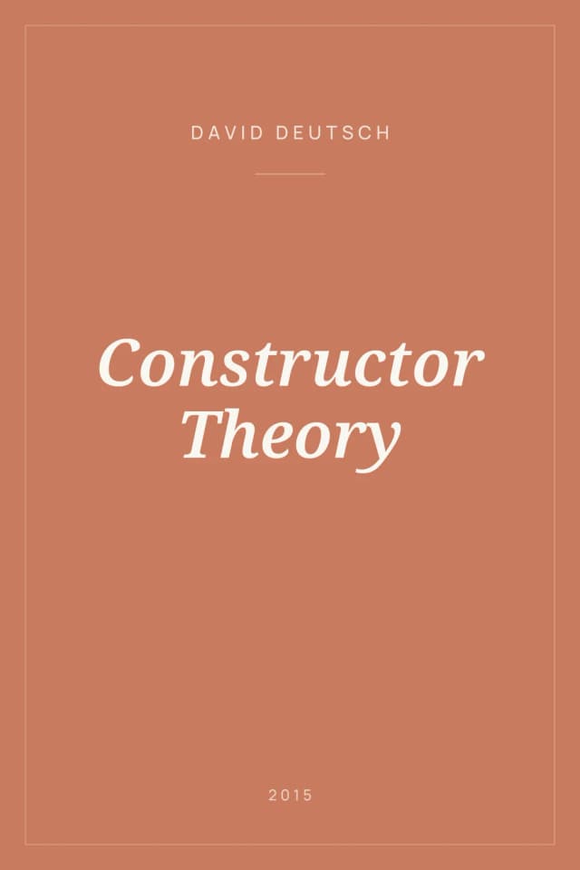 Portada de Constructor Theory