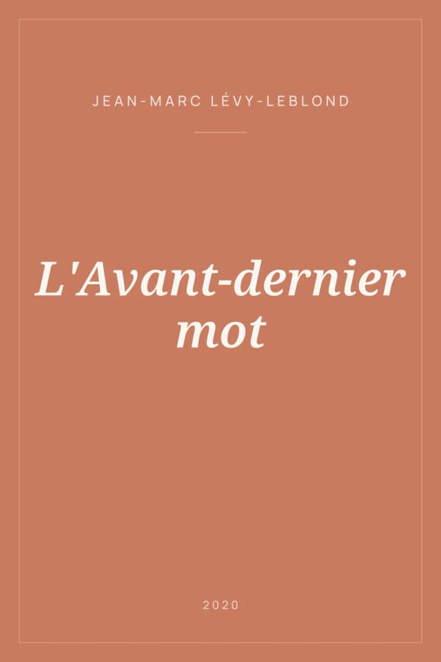 Portada de L'Avant-dernier mot