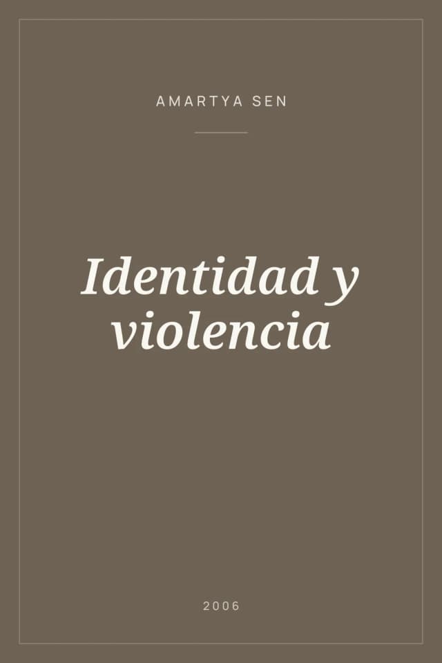 Portada de Identidad y violencia